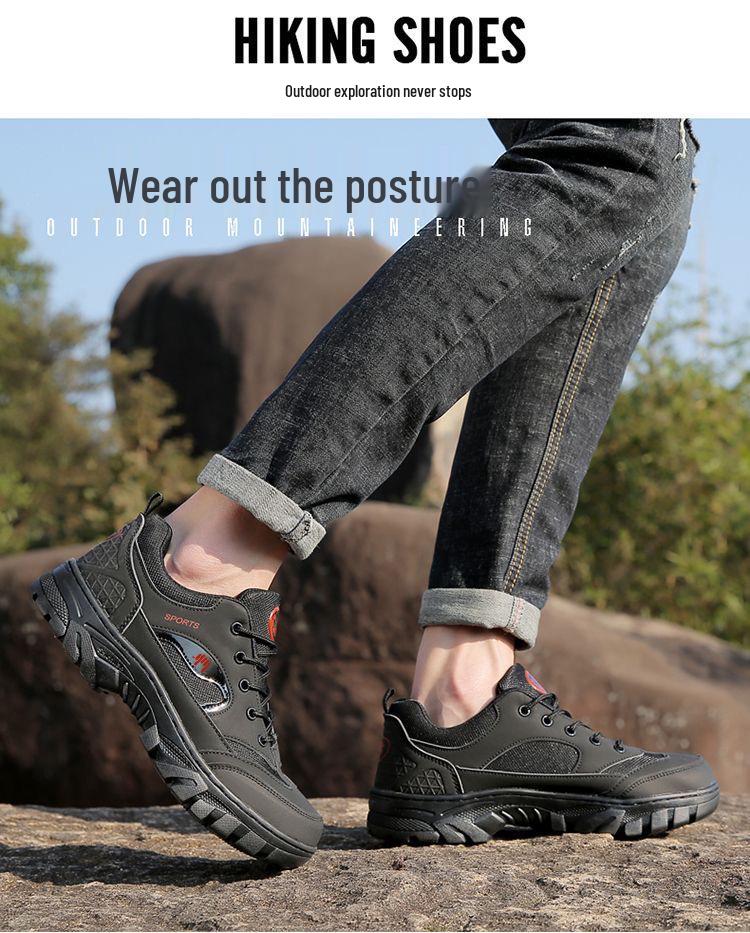 Marken Herren Herbst/Winter Sneaker - Mittelalterlicher Papa Walking- & Wanderschuhe, Schwarz