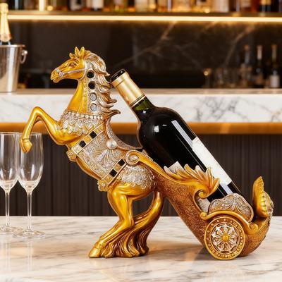 Porte-bouteilles vintage en forme de cheval, statuette en résine, présentoir pour bouteilles de bière, organisateur pour la maison, la cuisine, le bar ou la table à manger. Décoration pour la maison, la cuisine, le bar ou la table à manger.