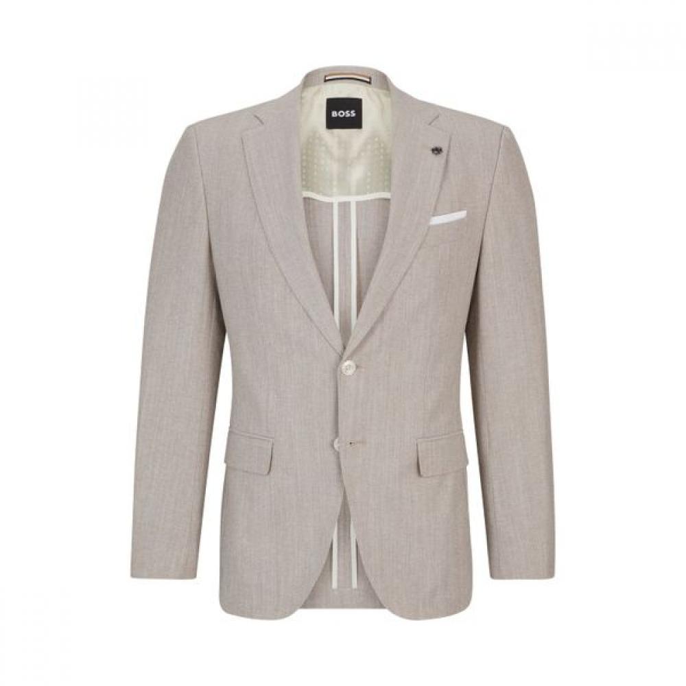 Boss 30  Off Slim Fit Wool Blend Beige Jacket Medium Beige 50514605260 