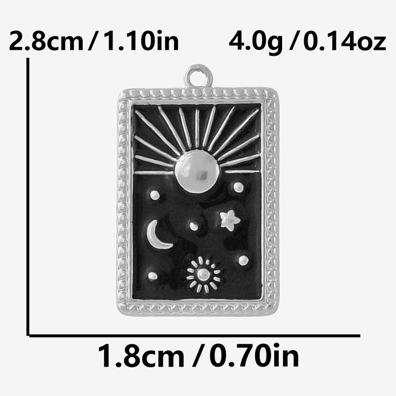 6pcs Punk Dark Black Stainless Steel Enamel Charms For Jewelry Making Supplies Sun Heart Cross Ocean Animal Pendant DIY Pendants