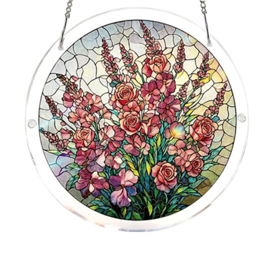 Acrylic Puzzle Suncatcher, Stained Glass Window Hanging Ornaments, DIY Jigsaw Puzzle Sun Catcher Kit for Home, Garden Decor, Gift for Women,