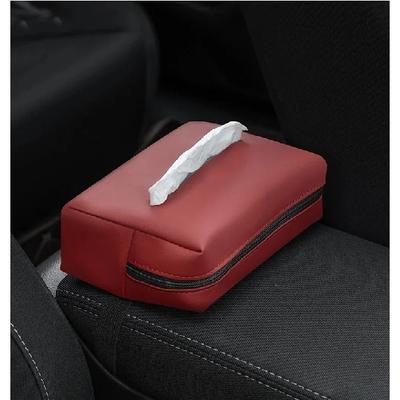 Zipper Car Tissue Bag Hanging For Sun Visor Seat Back Armrest Universal Vehicle Napkin Pouch Practical Hidden‑style Auto Interio