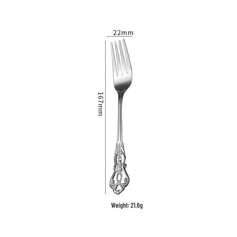 Stainless Steel Cutlery Set: Royal Steak Knife, Dessert Spoon, Salad Fork, Ice Spoon