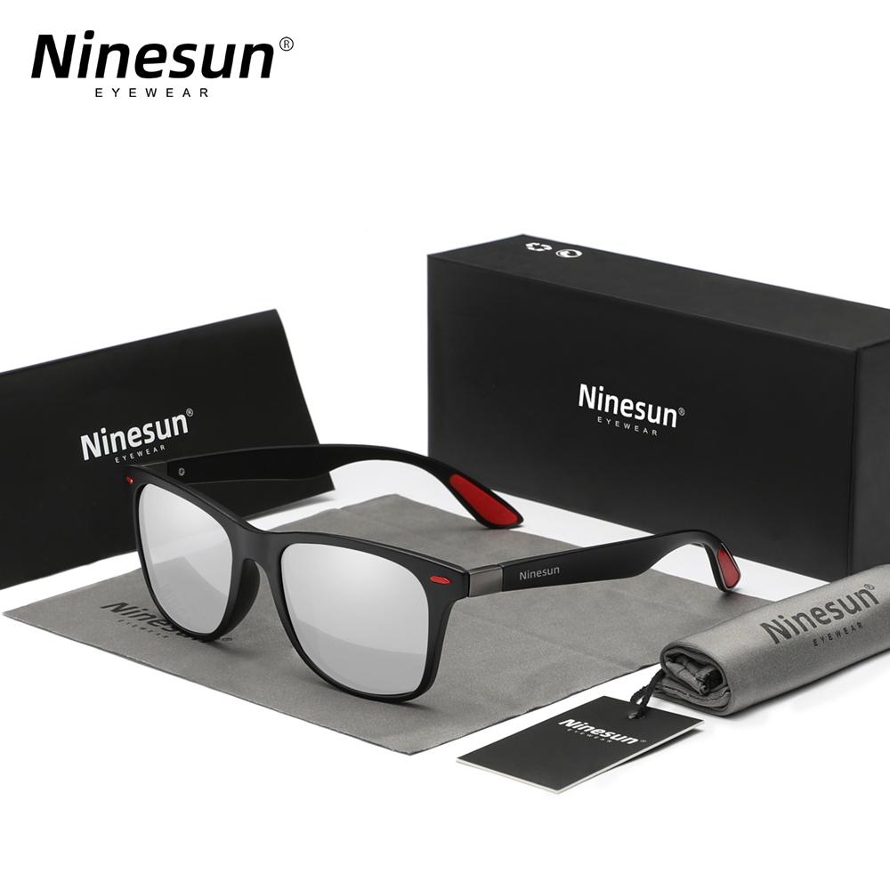 NINESUN Herren/Damen Klassische polarisierte Sonnenbrille Fahren Quadratische Große Rahmenbrille UV400 Lässig Urlaub Outdoor-Sportbrille
