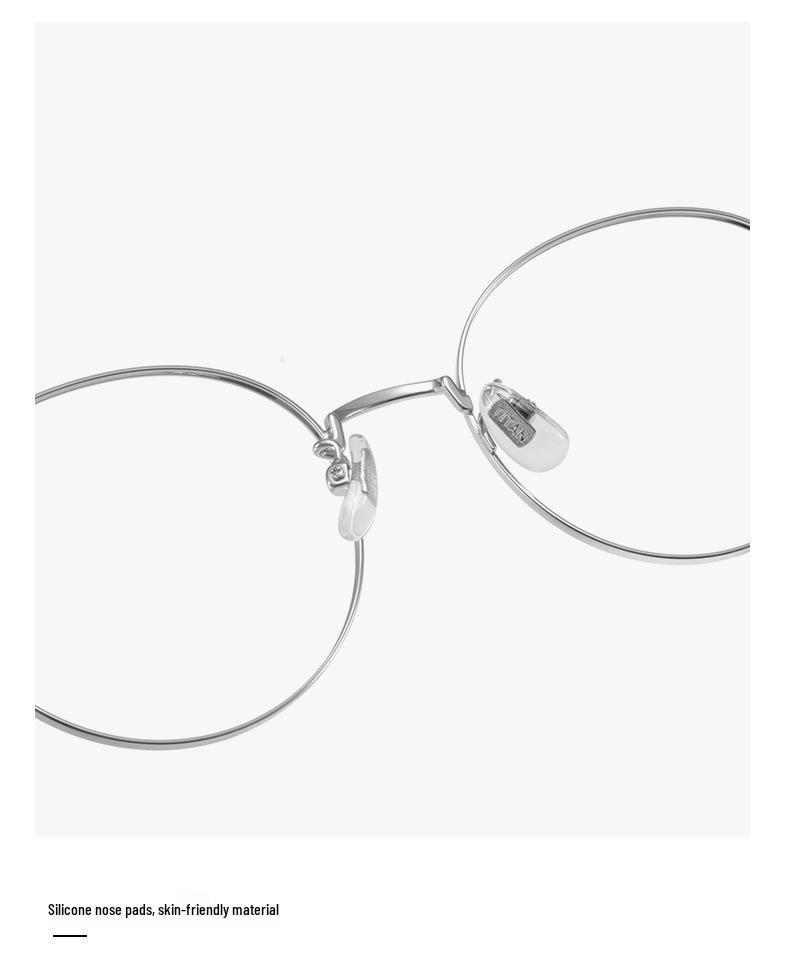 Ultralight Pure Titanium Vintage Round Eyeglass Frames 51 - Simple, Fashionable Design, Compatible with Prescription Lenses