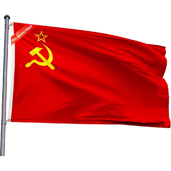 

Двусторонний флаг Советского Союза 4x6 футов, национальный флаг социалистических республик СССР из полиэстера с 2 люверсами для патриотических фестивалей и мероприятий в тематике СССР 2x3FT