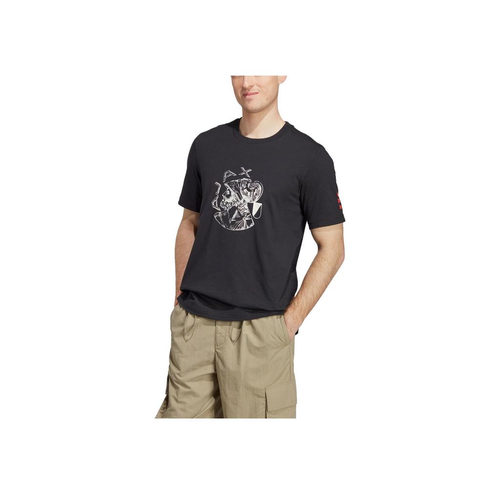 Adidas Originals Ajax Amsterdam OG Graphic Print Football Casual Culture Sport Short Sleeve T-Shirt Men Tops Black IN4721