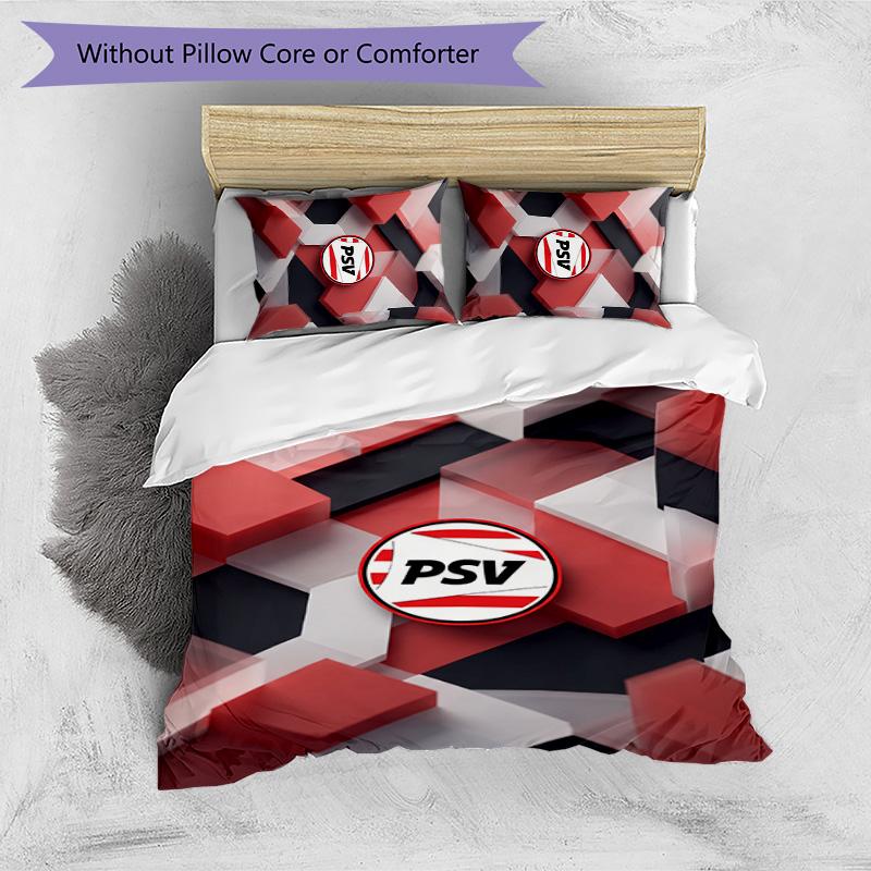 PSV Eindhoven FC Printed 3PCS Bedding Set Breathable Duvet Cover with Pillowcases Decorative Bed Linen for Bedroom Home