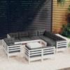 Day and Night - Day and Night Garden Furniture 12 Pieces with White Cushions Solid Pine Wood