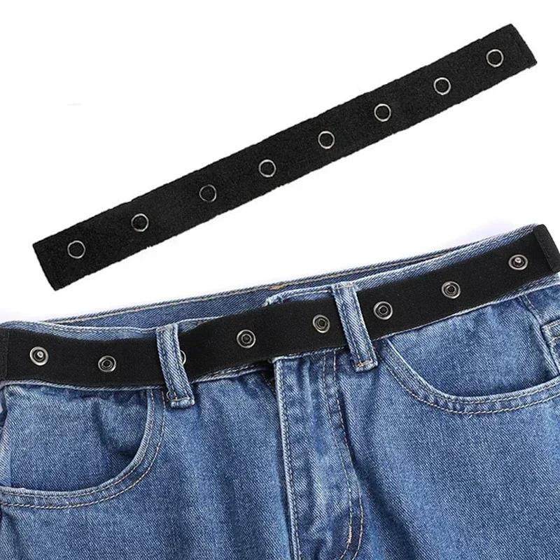 Invisible Jeans Belt Buckle Free Elastic Women's Belt Buckle Extension Elastic Expansion Adjustment Buckle Elastic Men Lazy Belt
