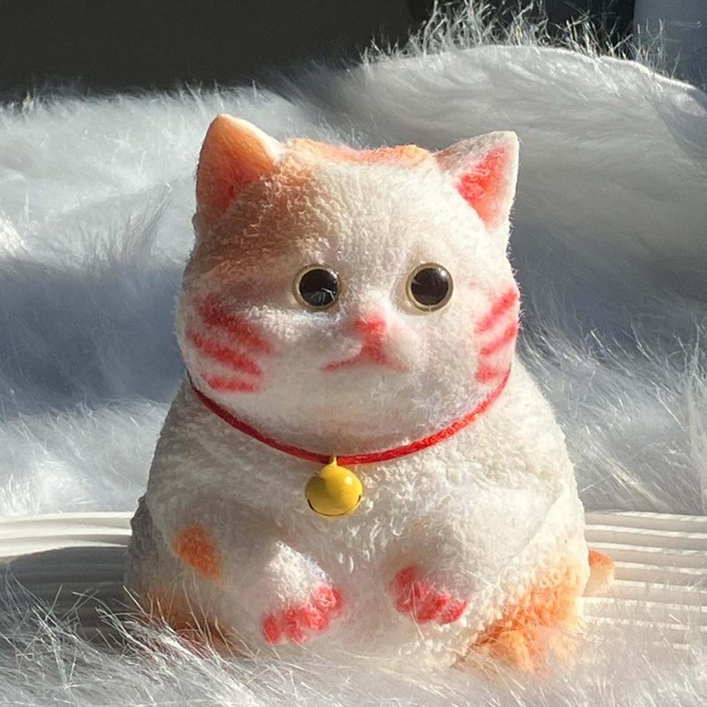 Cute Big Kitty Cat Taba Silicone Fuzzy Super Big Cat Kitten Handmade Squeeze Toy Mochi Toy Hand Relax Stress Release Gift