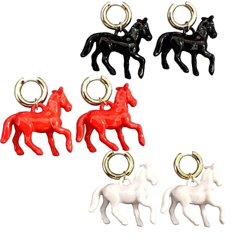 Elegant Horse Dangle Earrings Animal Ear Accessories Jewelry Holiday Gift Accessory for Daily Casual Wear
