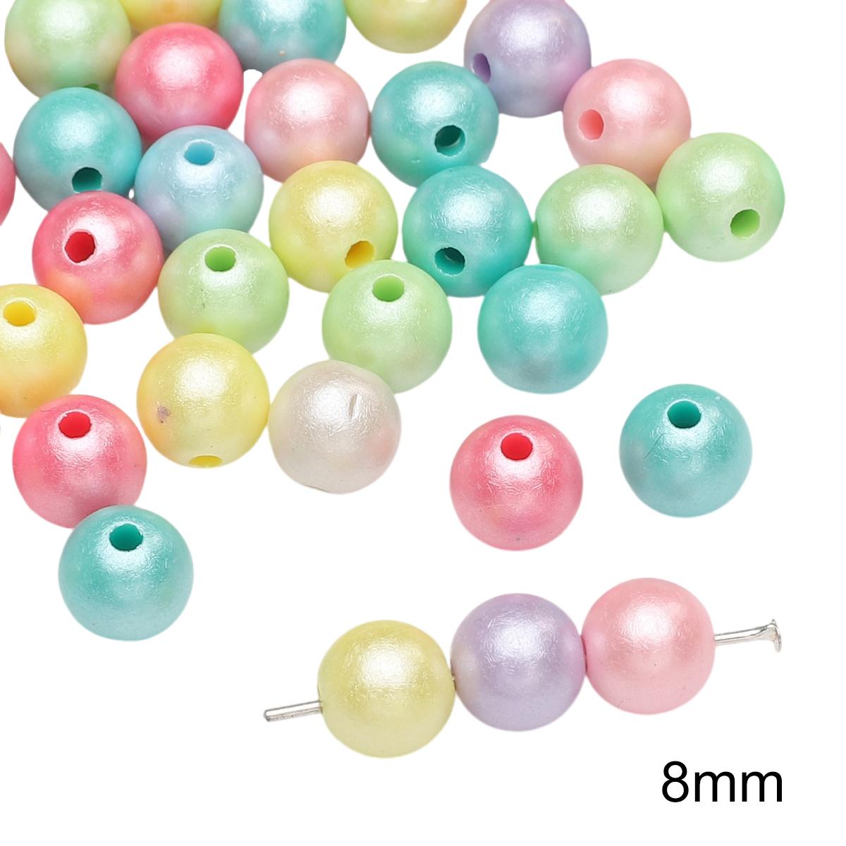 

500 г Акриловые бусины Подвески-мишки Круглые бусины для изготовления браслетов, ожерелий и ювелирных изделий своими руками 8mm