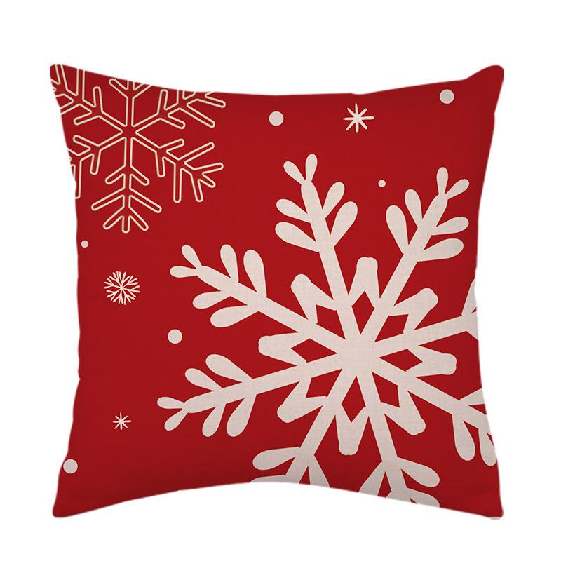 Christmas Pillow Cover Linen Single-sided Holiday Party Christmas Pillow