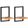VidaXL Wall Shelves 2 Pcs 25x25x35 Cm Acacia Wood and Steel 338461
