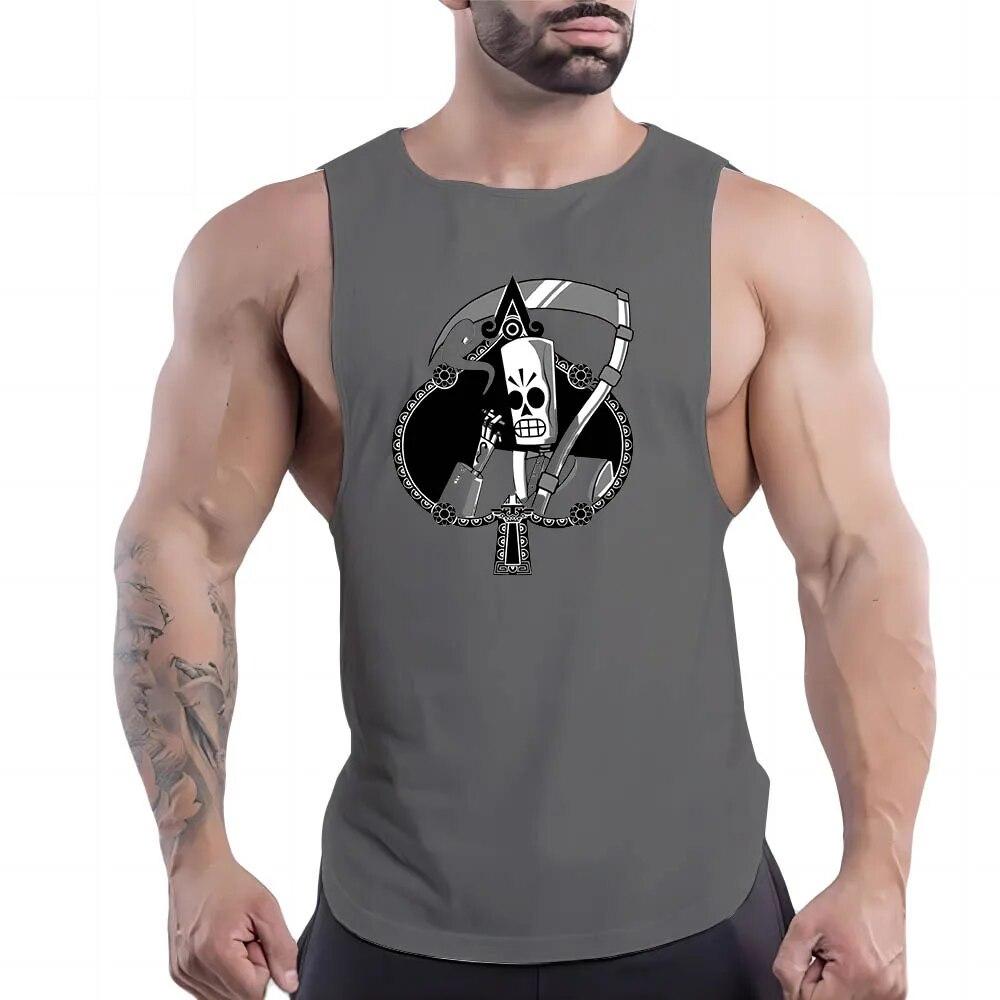 Sommer-Tanktop für Erwachsene, Herren, Fitness, Outdoor, Rundhalsausschnitt