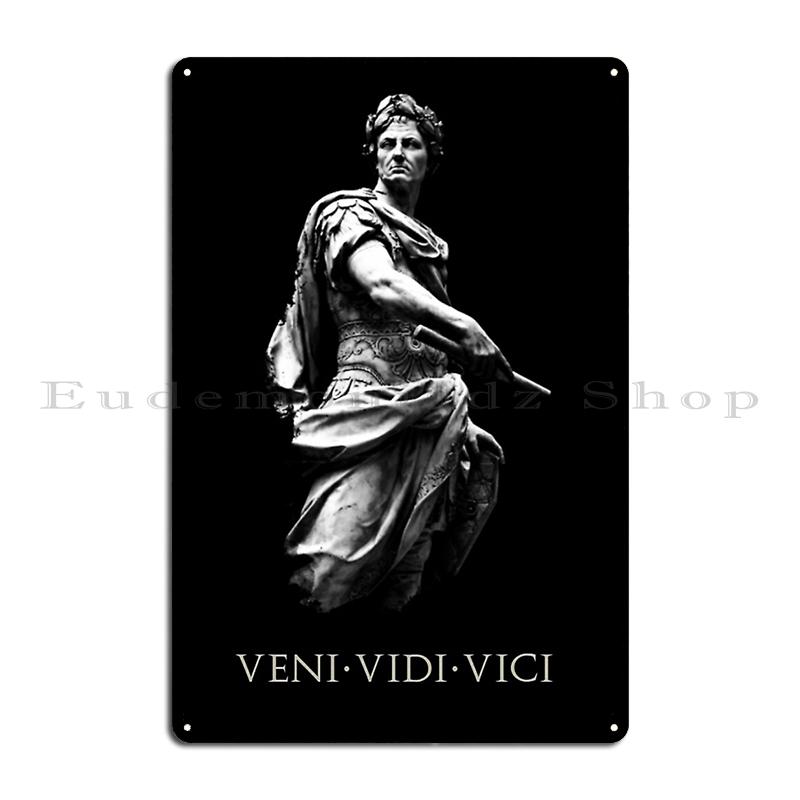 Mfoever Veni Vidi Vici Caesar Metal Sign Wall Mural Party Vintage Party Designs Veni Vidi Vici Caesar Tin Sign Poster