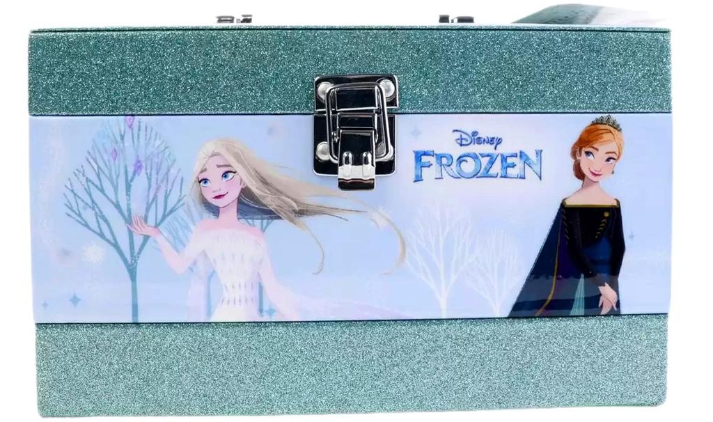 Disney Princess Frozen 2 Cosmetic Set with Carrying Handle, 23-Piece Set, Includes Disney Stickers, Kids' Cosmetics and Makeup Set, Cosmetic Box,