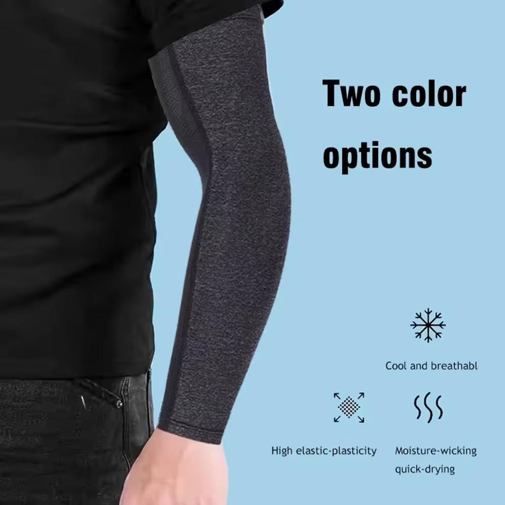 Arm Sleeves Ice Silk Sun Protection Cooling Sleeves Quick-Drying Breathable Anti-slip Outdoor Sports Cycing Men Arm Sleeves