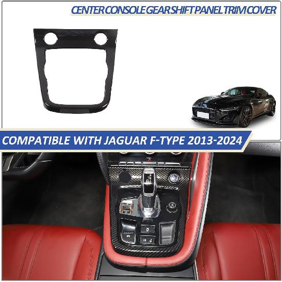 Daeiclru Schaltwählhebel-Panel-Zierleiste Passend für Jaguar F-Type 2013-2024, ABS Schaltwählhebel Mittelkonsole Kratzfestes Panel Schutzrahmen Abdeckung,