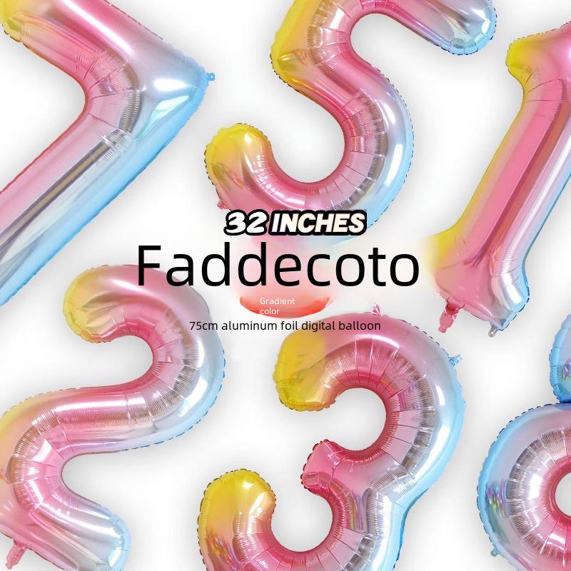 32palcové digitální balónky s přechodovou barvou pro dekorace dětské narozeninové oslavy