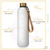 New 1L Water Bottle with Time Stamp BPA Free Reusable Fitness Sports Outdoor Travel Leakproof Water Cup Frosted Kettle