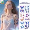 Cross Border New Colorful Butterfly Tattoo Stickers With Advanced Ins Style Simulation Eye Makeup