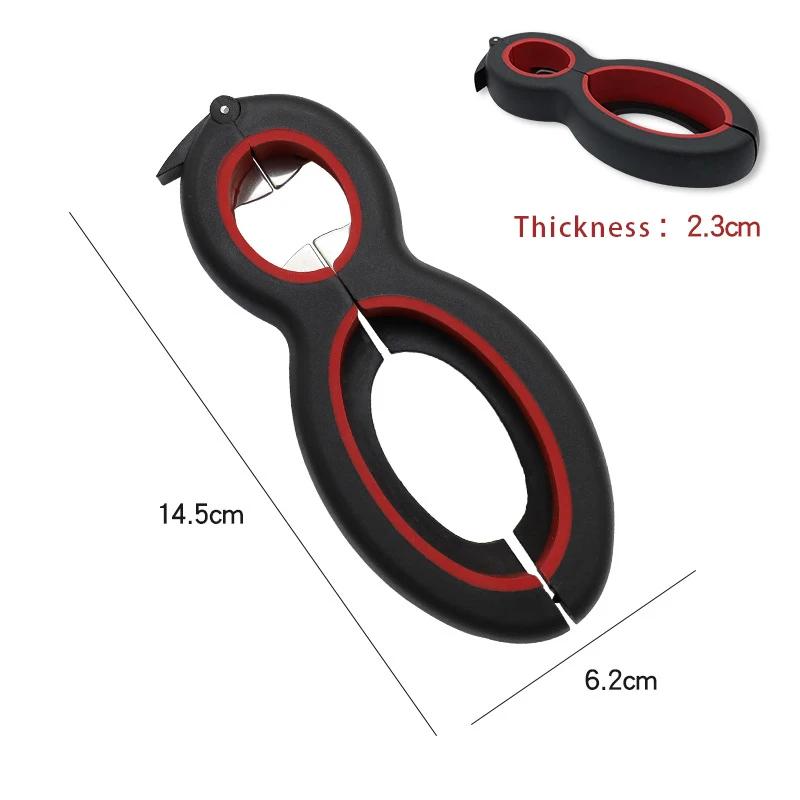 6 In 1 Multi Function Twist Bottle Opener, All In One Jar 8 Shaped Gripper Can Wine Beer Lid Twist Off Jar Opener Claw