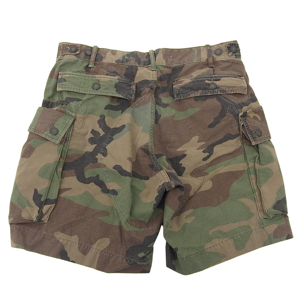 RRL Men's Camouflage Cotton Cargo Shorts, Brown/Green, Size 32 Bottoms 32 Brown / greenUsed