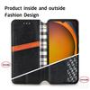 For Samsung Galaxy Xcover7 PU Leather Case Rhombus Imprint Wallet Stand Phone Cover