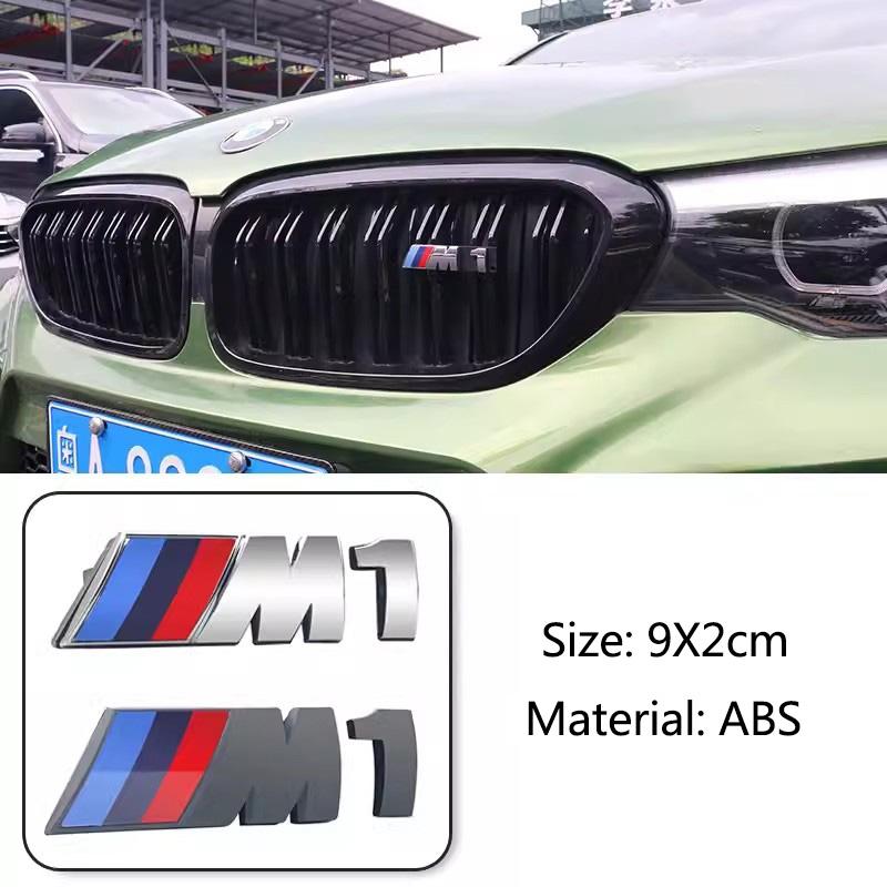 AAAQR1 ABS Car Emblem Sticker Front Grille Badge M Styling Decoration 3D Decal For BMW M Power 1 3 5 7 Series  M M1 M2 M3 M4 M5 M6 M7