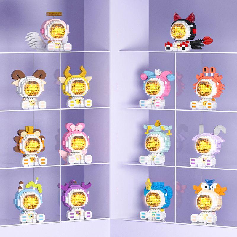 12 Zodiac Signs Assembled Building Blocks Small Particles Educational Toy Gifts