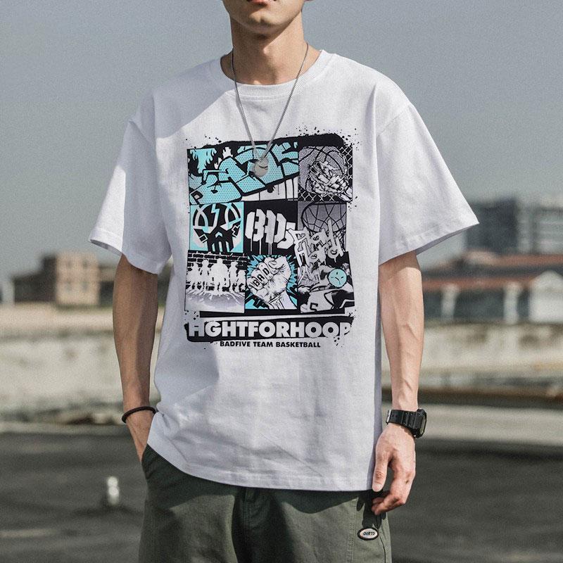 Li Ning Basketball Series Regular Round Neck Short Sleeve T-Shirt Breathable Quick-Dry Logo Long Pants Casual Sports Suit AHSUA27-1+AYKU691-1