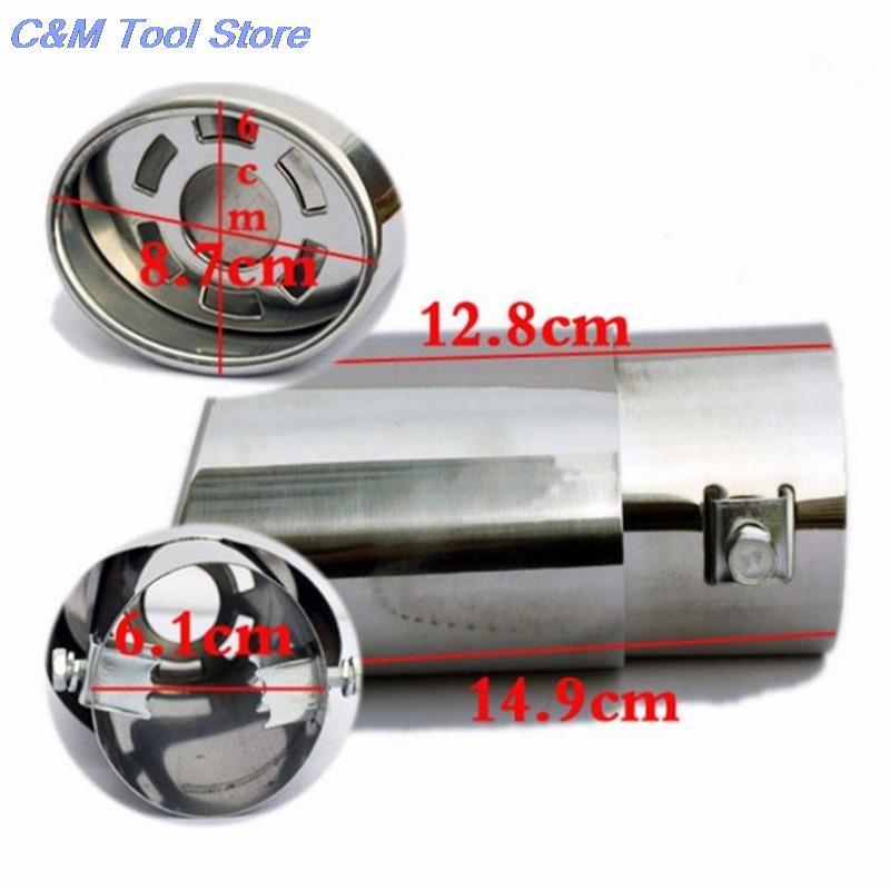 1pc Chrome Trim Modified Car Liner Pipe Stainless Steel Car Exhaust Muffler Tip Pipe  Exhaust System