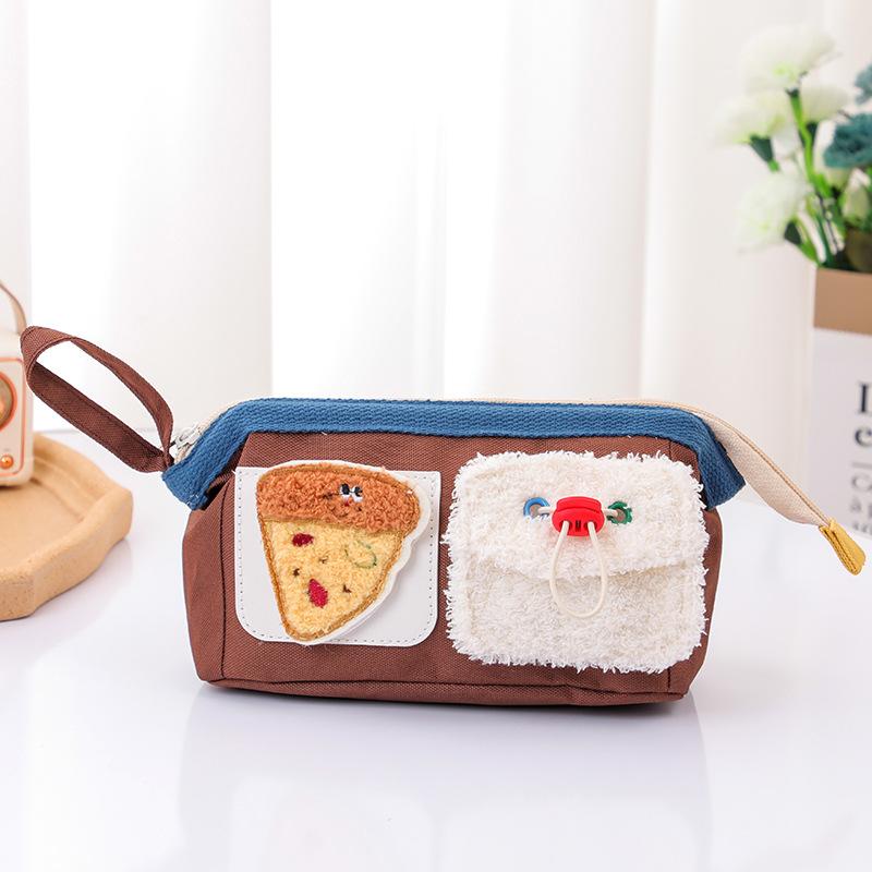 

Милий пенал у вигляді ведмедика-бургера, великої місткості, жіночий, у стилі інс, високої цінності, з персоналізованою вишивкою, мультяшний, студентський пенал