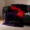 A Dark Figure with a Masked Face Emerges In Red and Black Lighting. for All Seasons Blanket Lunch Break Throw Gift