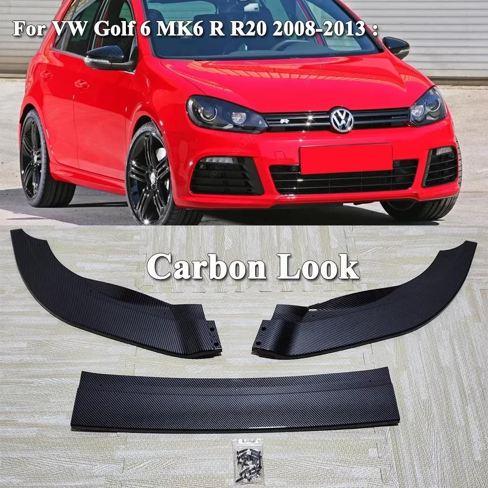 Front Bumper Lip Spoiler Splitter Diffuser For VW Golf 6 MK6 GTI GTD R R20 2008-2013 Canard Spoiler Body Kits Tuning ABS Black
