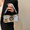 For iPhone 13 Pro Cases Camera Shaped Electroplating TPU   Phone Cover with Wrist Strap