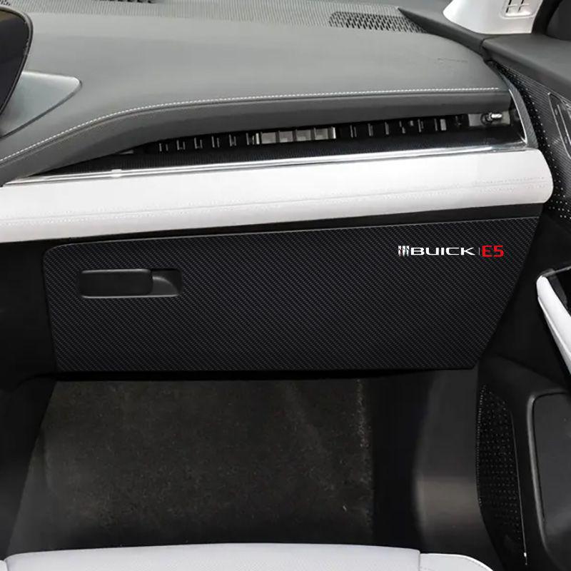 Buick E5 Door Kick Mats: Carbon Fiber Passenger Seat Protection Stickers.