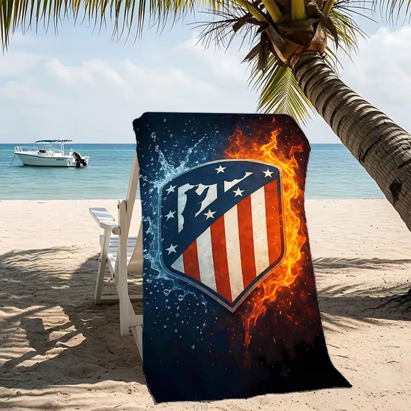 Beach Towel with Atlético Madrid logo Pattern - soft,absorbent,machine washable Lightweight&Modern,swimming,Travel Essentials