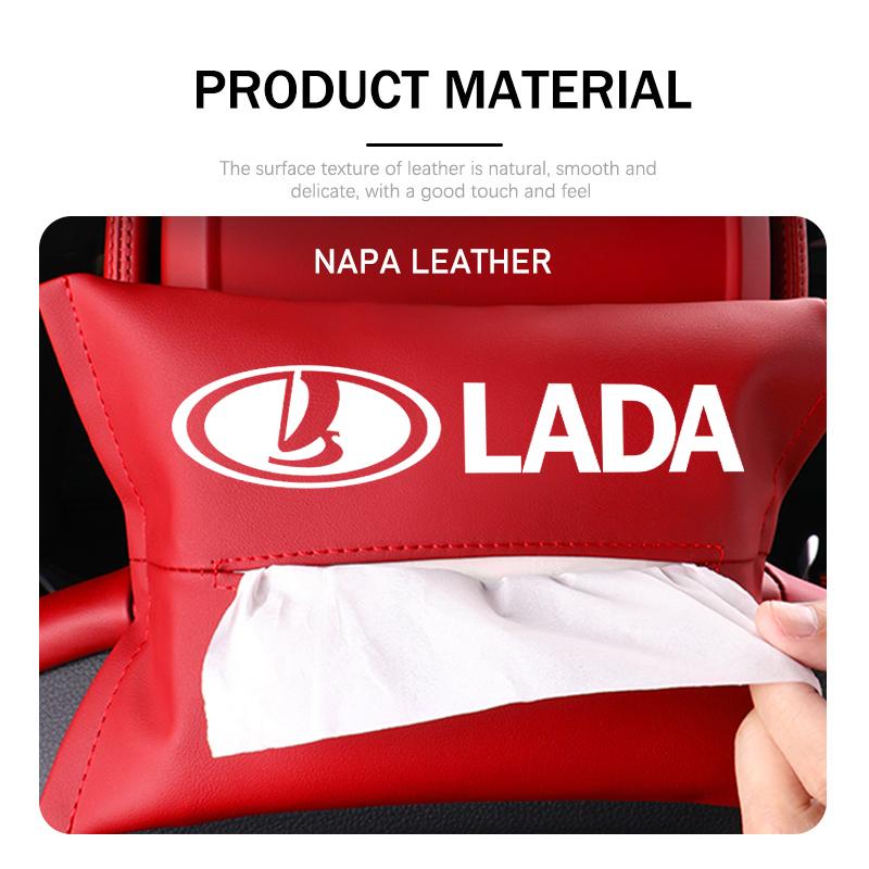Leather Car Seat Back Hanging Tissue Bag Armrest Box Paper Holder Accessories For Lada Niva Vesta Granta Riva Samara Priora 4x4 SS15