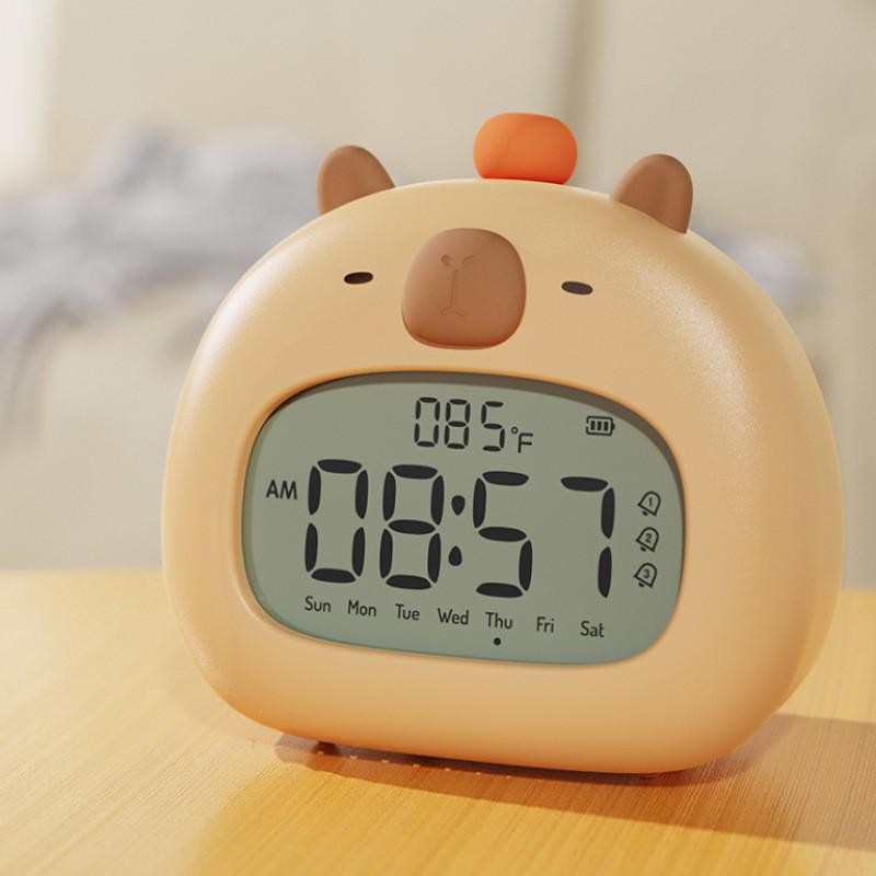 Capybara USB Charging Smart Alarm Clock for Kids and Students