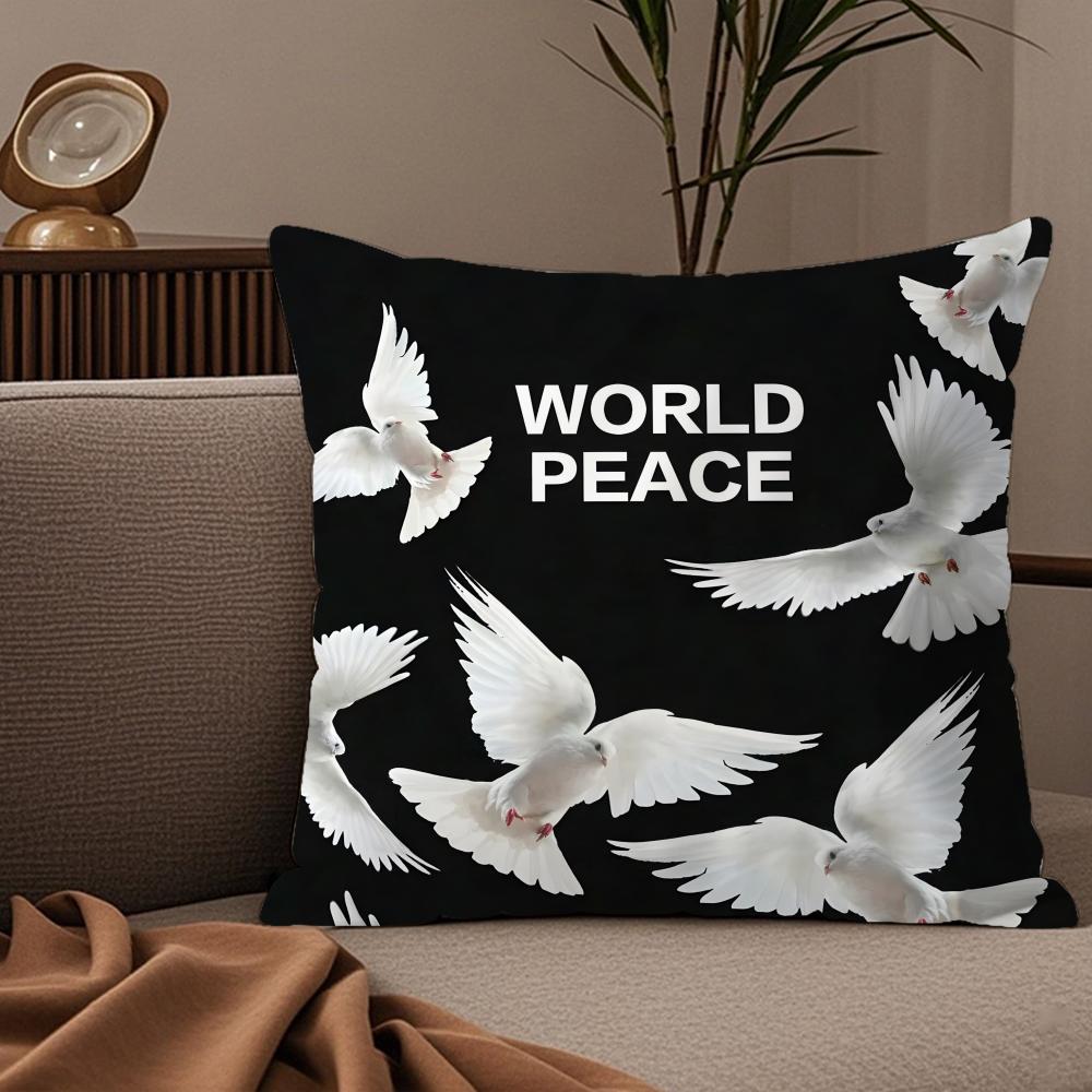 Symbol Of Peace And Hope Pillow Case Silky Elegant Comfort Sofa Bed Invisible Zipper