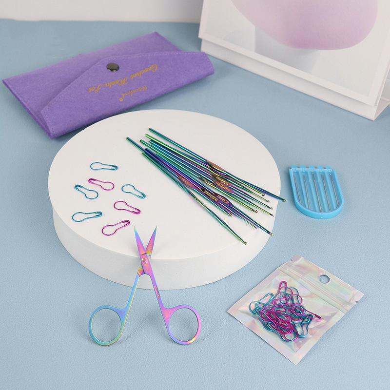 Unelte pentru tricotat din lână DIY pentru începători: Set de croșete cu capete duble și kit de materiale