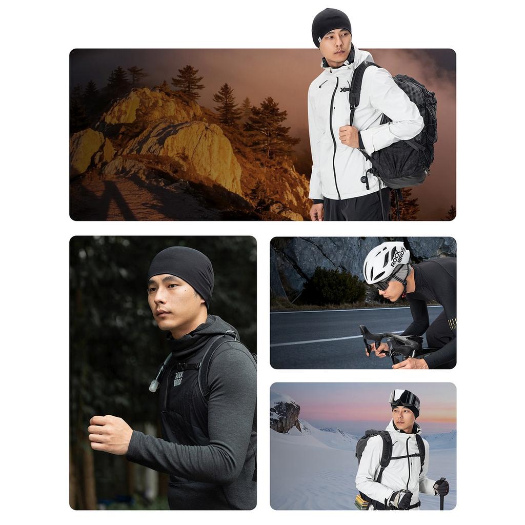 Sports Cap for Cycling and Running Made of Wool and Tencel Fiber, One Size Fits All - Black