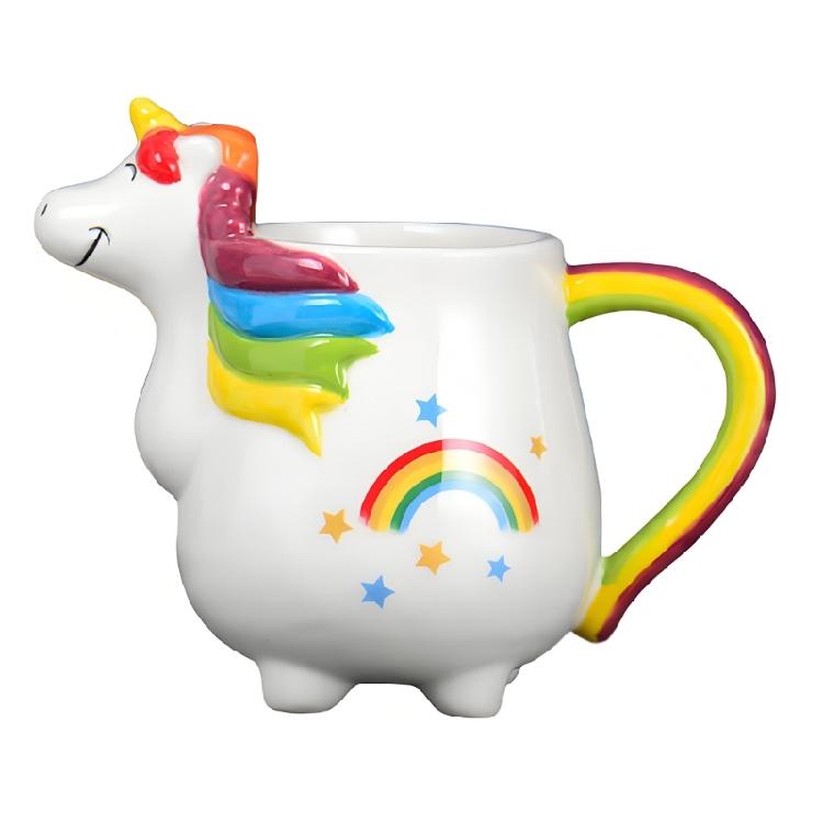 Large Capacity Drinking Cup with Ergonomic Handle Enchanting Ceramic Unicorns Coffee Mug For Daily Use