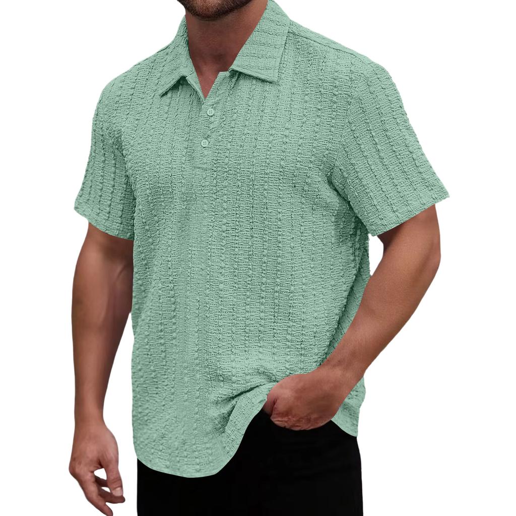 Men's Casual Zip-Up Short-Sleeve Top