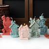 Easy Demold Silicone Candle Maker Reusable Halloween Themed Candle Mould Ghostly House and Tombstone Candle Mold
