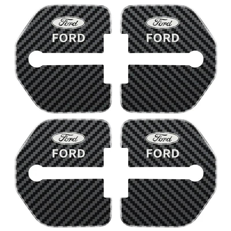 Autosticker 2026 Ford 4-delige set deurslotdecoratie beschermhoes embleemhouder voor Ford Kuga Territory Focus RS Escort Fiesta Mond