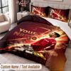 Cristiano Ronaldo Bedwäsche-Set mit Aufdruck Benutzerdefinierter Name Text 1 Bettbezug 2 Kissenbezüge Für Schlafzimmer
